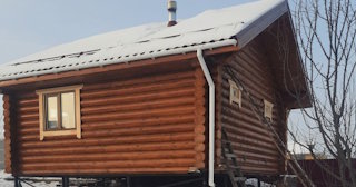 Баня из оцилиндрованного бревна под ключ в Торжке - от 136253 рублей