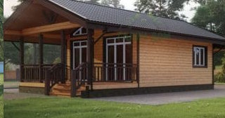 Проект одноэтажного дома из бруса с террасой - Строительство в Торжке от Строй-Трж от 136253 руб.